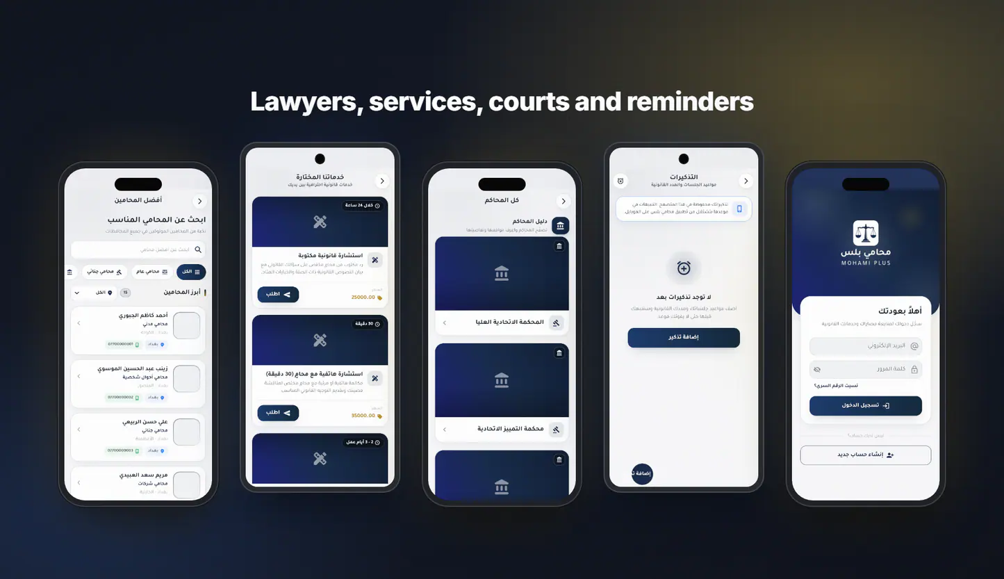 Lawyers, services and courts