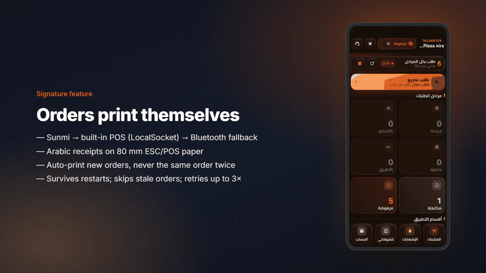 Orders that print themselves