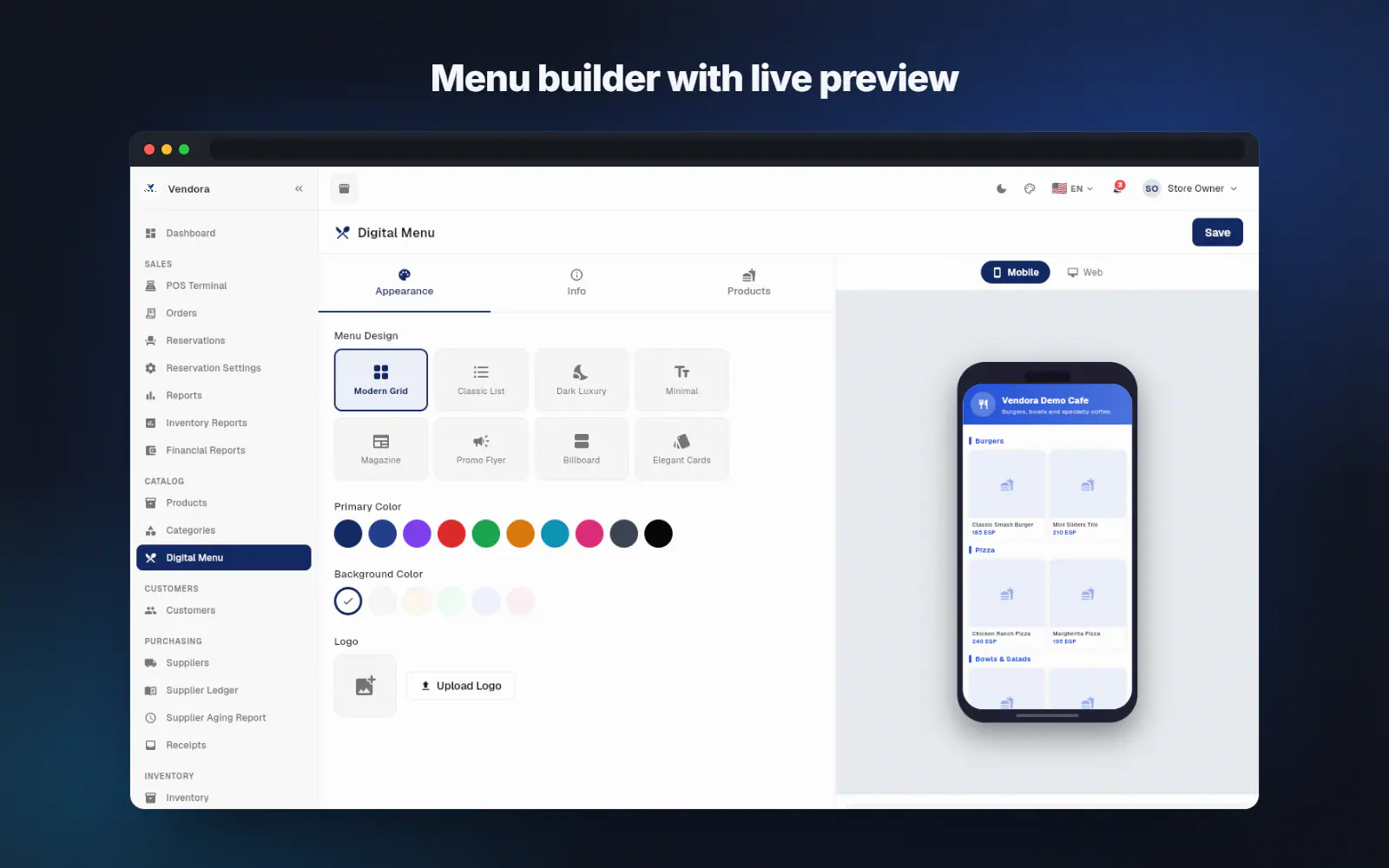 Menu builder