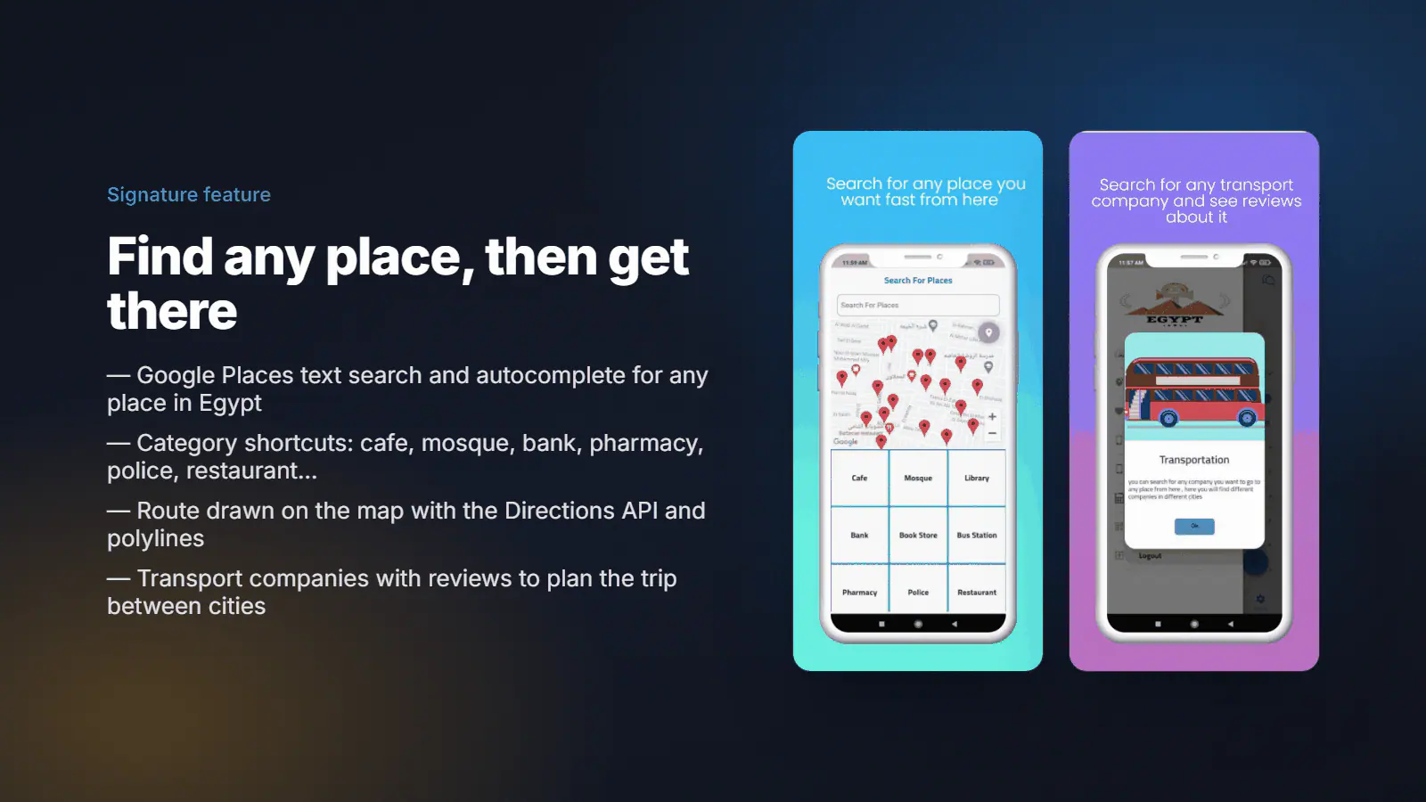 Find any place, then get there